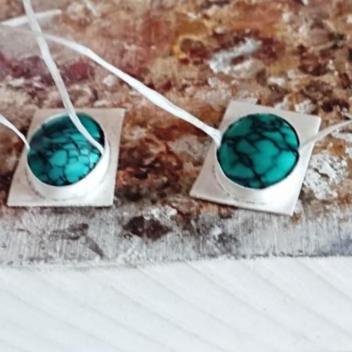 The final Sterling Silver Bezel Set Turquoise Cabachons